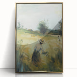 Framed acrylic artwork showcasing a stunning landscape design with a gold border, perfect for home decor, emphasizing elegance and nature's beauty.