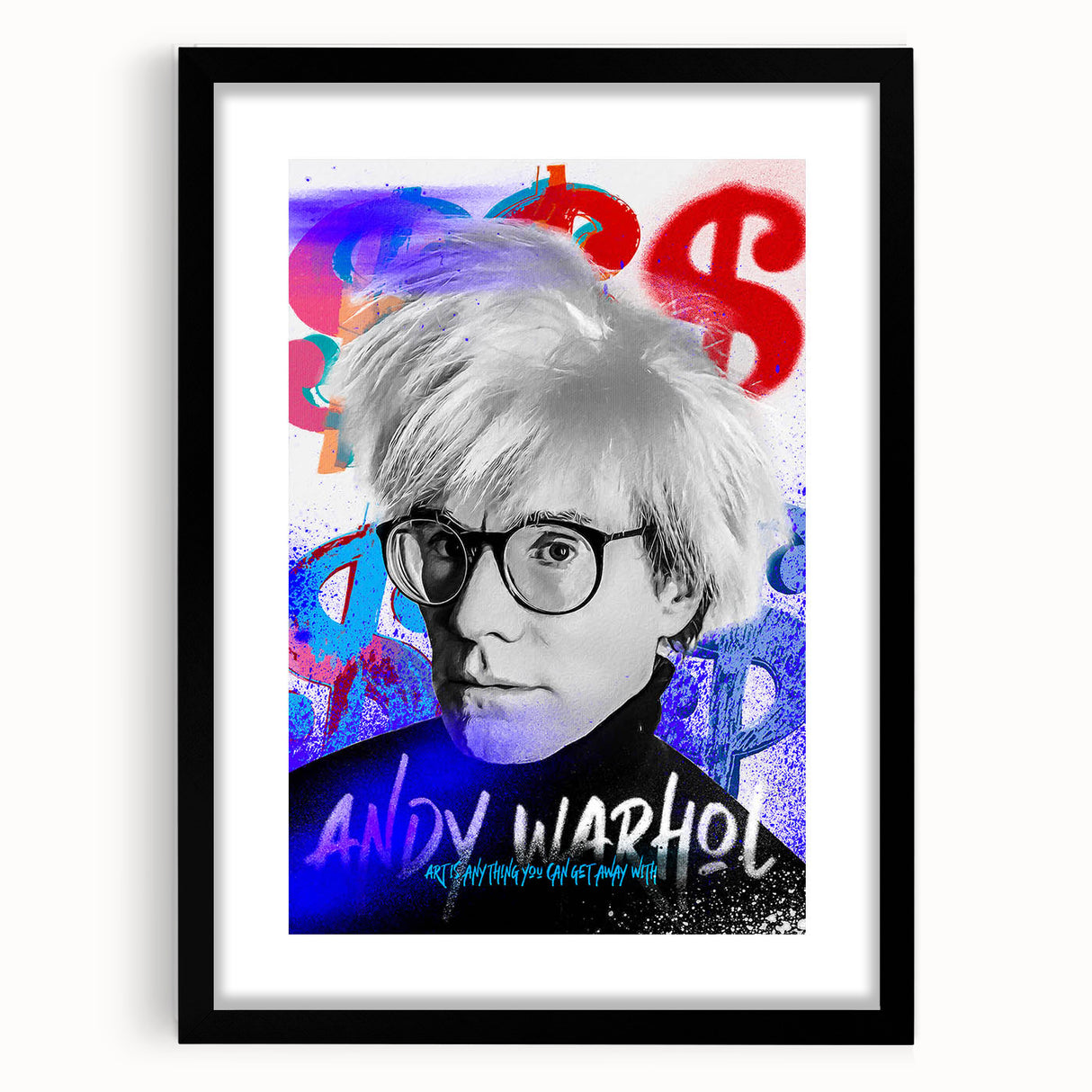 Urban Chic Pop Art Wall Art – Bold Blue, Red, and Black Canvas