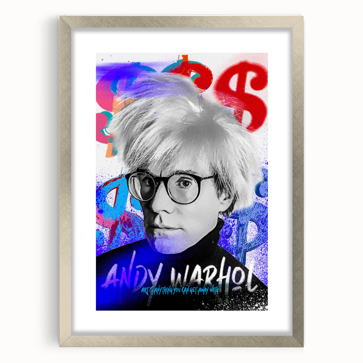 Urban Chic Pop Art Wall Art – Bold Blue, Red, and Black Canvas