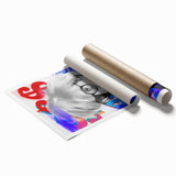 Urban Chic Pop Art Wall Art – Bold Blue, Red, and Black Canvas