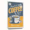 Vintage Retro Coffee Poster - Fresh & Hot Coffee Art Print