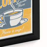 Vintage Retro Coffee Poster - Fresh & Hot Coffee Art Print