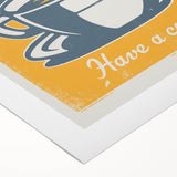 Vintage Retro Coffee Poster - Fresh & Hot Coffee Art Print