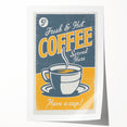 Vintage Retro Coffee Poster - Fresh & Hot Coffee Art Print