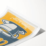 Vintage Retro Coffee Poster - Fresh & Hot Coffee Art Print