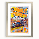Ted Nugent & Bad Company Poster – Retro Motorcycle Wall Art