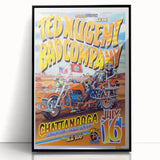 Ted Nugent & Bad Company Poster – Retro Motorcycle Wall Art