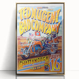 Ted Nugent & Bad Company Poster – Retro Motorcycle Wall Art