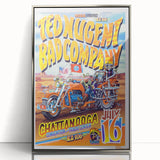 Ted Nugent & Bad Company Poster – Retro Motorcycle Wall Art