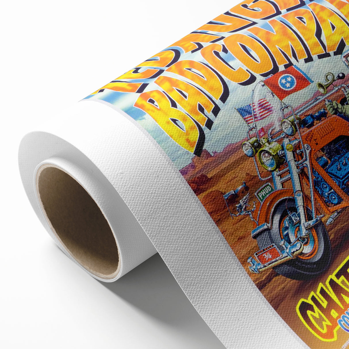Ted Nugent & Bad Company Poster – Retro Motorcycle Wall Art
