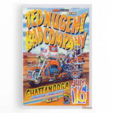 Ted Nugent & Bad Company Poster – Retro Motorcycle Wall Art