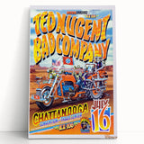 Ted Nugent & Bad Company Poster – Retro Motorcycle Wall Art