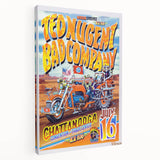 Ted Nugent & Bad Company Poster – Retro Motorcycle Wall Art