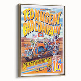 Ted Nugent & Bad Company Poster – Retro Motorcycle Wall Art