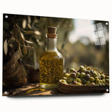 Mediterranean Olive Oil Art – Rustic Kitchen Still Life Print