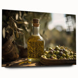Mediterranean Olive Oil Art – Rustic Kitchen Still Life Print