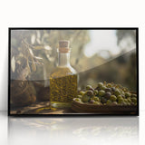 Mediterranean Olive Oil Art – Rustic Kitchen Still Life Print