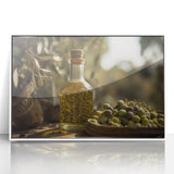 Mediterranean Olive Oil Art – Rustic Kitchen Still Life Print