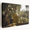 Mediterranean Olive Oil Art – Rustic Kitchen Still Life Print