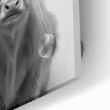 Highland Cow Bathroom Wall Art - Minimalist Black and White Decor