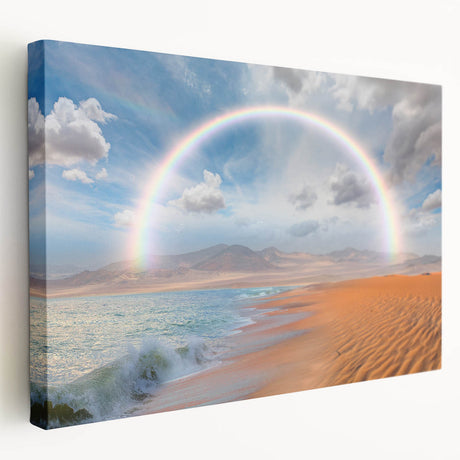 Large canvas print of a Namibian landscape in earth tones, ideal for kitchen wall art.