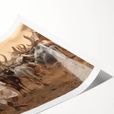 Extra large wall art featuring line art flowers in muted earth tones on rolled canvas, ideal for large living room decor.