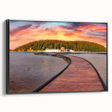 Black and white landscape art painting of Albanian scenery on framed canvas, suitable for bedroom wall decor.