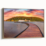 Framed canvas featuring a vintage-style landscape painting of an Albanian scenery in muted gold and black tones.