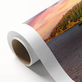 Art deco style poster of an Albanian landscape on rolled canvas, suitable for nursery wall art or dining room decor.