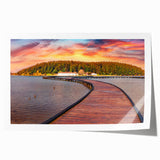 European Albanian landscape with vibrant floral elements on a rolled print, suitable for dining room or bathroom decor.