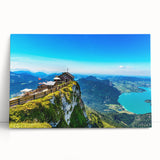 Black and white stretched canvas of a European cityscape, ideal for kitchen wall art.