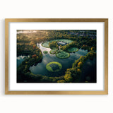 Abstract art print of a European scenery in Denmark, featuring muted earth tones on a framed canvas.