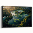 Black and white wall art of a vintage Danish landscape on framed canvas, suitable for bedroom decor.