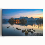 Black and white stretched canvas of Cumbria, England landscape, ideal for kitchen wall art or bedroom ambiance.