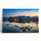 Black and white photograph of Cumbria landscape on large stretched canvas, ideal for kitchen art.