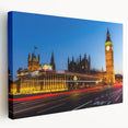 Large art print of London scenery on stretched canvas, featuring muted earth tones, ideal for kitchen wall art.