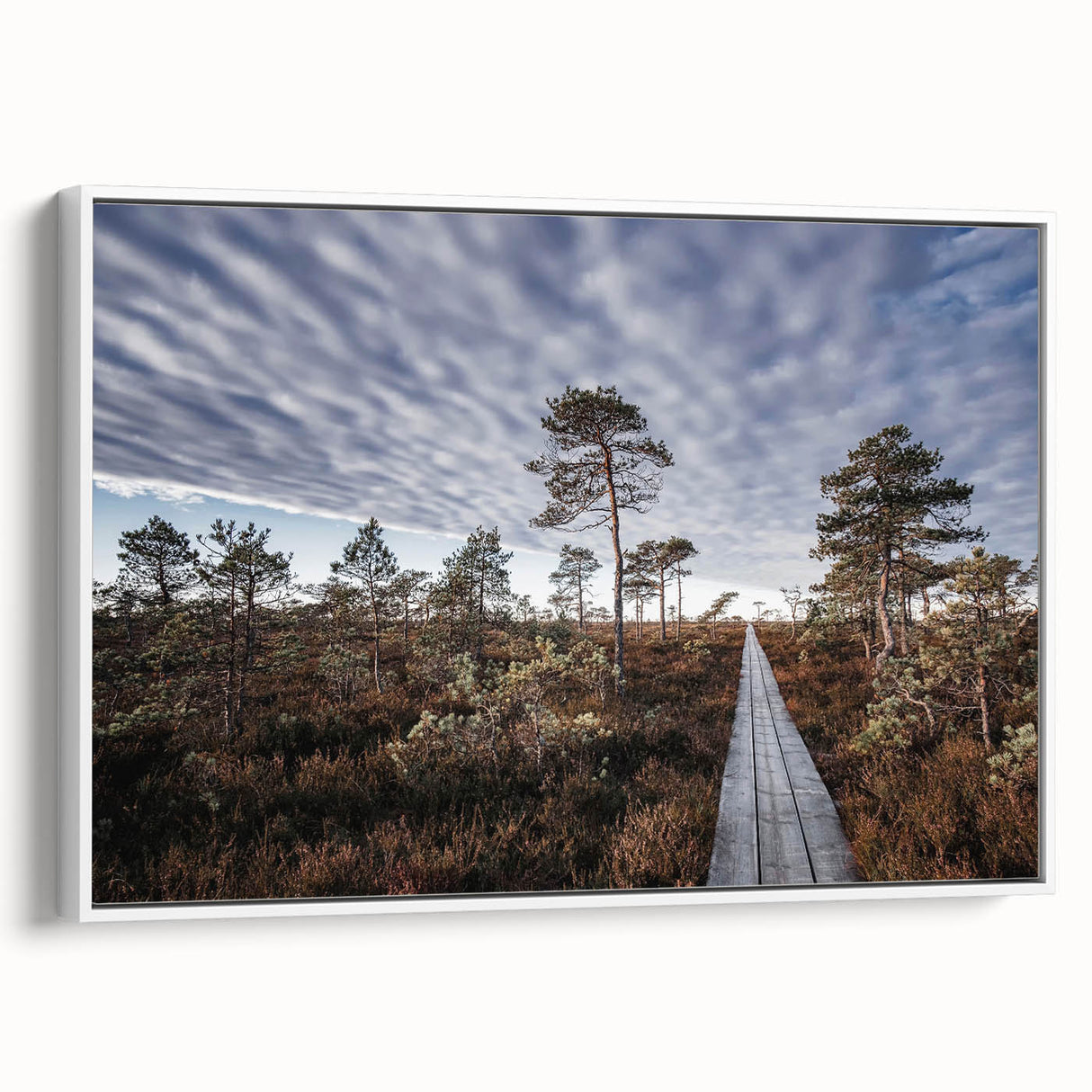 Vintage poster art of a European Estonia scenery on framed canvas, featuring colorful art in extra large size.