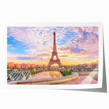 Rolled print of a Paris street scene in muted watercolor tones, suitable as art wall dining room decor.
