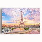 Black and white stretched canvas of Paris scenery, ideal for kitchen wall art or bedroom ambiance.