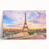 Black and white image of the Eiffel Tower on large stretched canvas, suitable for kitchen wall art.