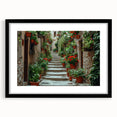 Colorful abstract art print of Provence scenery in vibrant hues on a large textured canvas, framed in black.