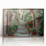 Art deco poster of Provence landscape in muted gold and green tones on acrylic, ideal for modern art wall decor.