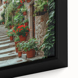 Black wall art featuring a textured, colorful Provence scenery on a framed canvas, ideal for living room decor.