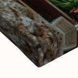 Large art depicting a black and white landscape of Provence, France on stretched canvas, ideal for bedroom wall decor.