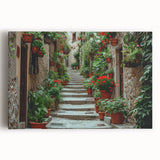 Black and white stretched canvas of a Provence scenery, ideal for kitchen wall art.