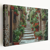 Provence, France landscape on large stretched canvas with vivid green and lavender hues, suitable for kitchen wall art.