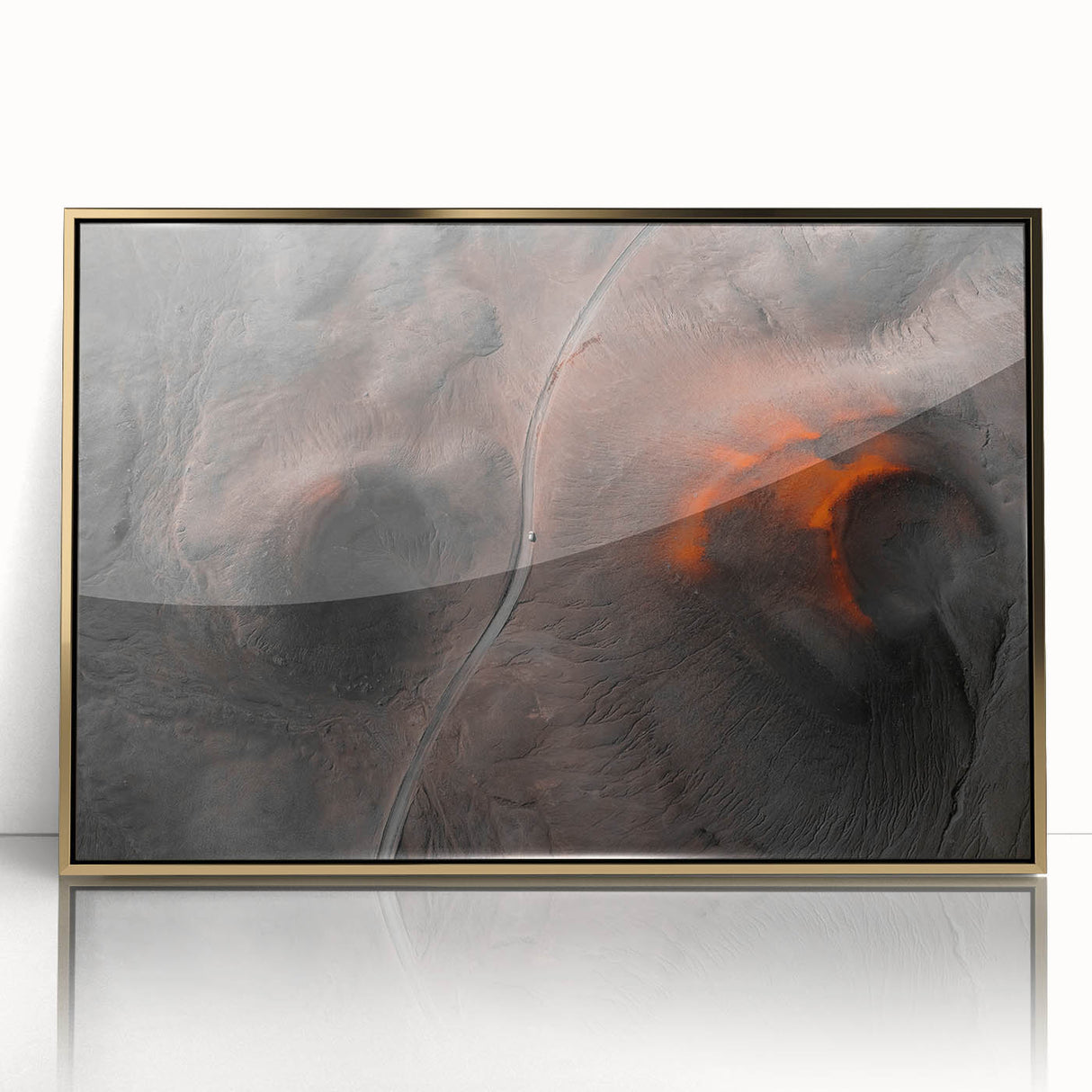 Acrylic print of a serene Icelandic landscape in muted blue and gray tones, ideal for modern art wall decor.