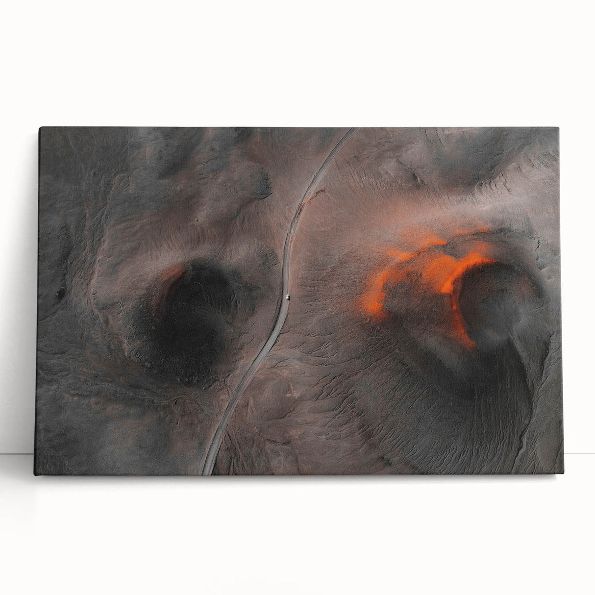 Black and white photo of an Icelandic landscape on large stretched canvas, ideal for kitchen wall art.