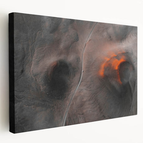 Icelandic landscape on large stretched canvas with cool blue and green hues, ideal for kitchen wall art.