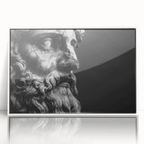 Mid-century modernist acrylic print of Rome's landscape in muted earth tones, ideal for nursery wall art.